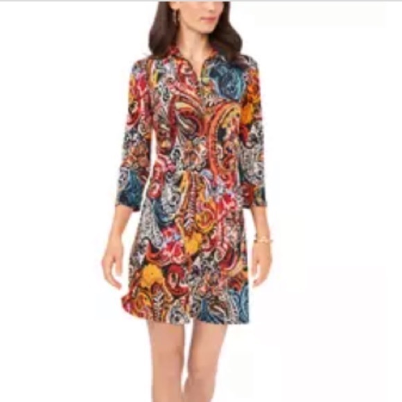 MSK PAISLEY PRINT 3/4 SLEEVE O-RING ZIP SIZE LARGE 🌟EUC🌟 - Picture 13 of 14